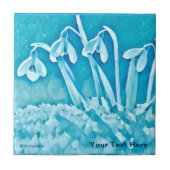 Stilisierte blaue Schneefälle Fliese (Vorderseite)