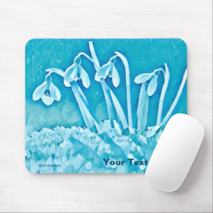 Stilisierte blaue Schneefälle Mousepad