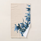 Stilisierte Blue Pepper Tree Blätter Badhandtuch Set (Handtuch)