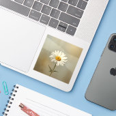 stilisierte blühende Gänseblümchen-Gemälde Aufkleber (Laptop mit iPhone)