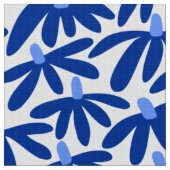 Stilisierte Blume - Blau- und Weißtöne Stoff (Nahaufnahme)