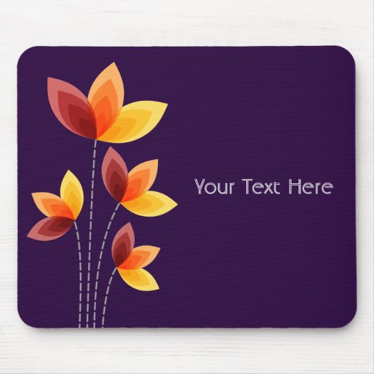 Stilisierte Blume - Deep Lila 25003a Mousepad (Vorne)