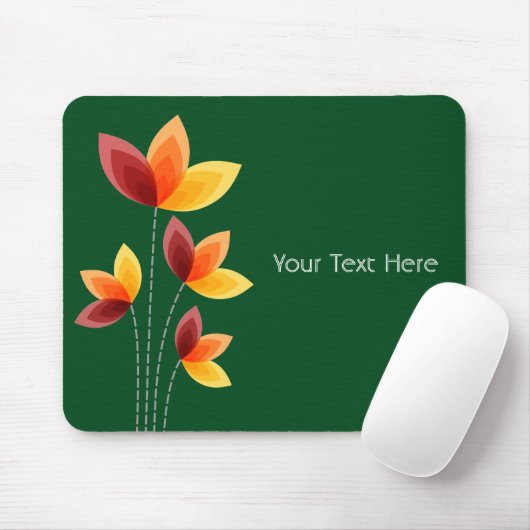 Stilisierte Blume - Dunkelgrün 02481c Mousepad (Mit Mouse)