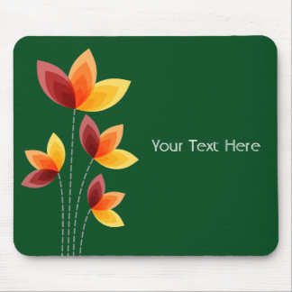 Stilisierte Blume - Dunkelgrün 02481c Mousepad