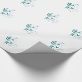 Stilisierte Blume in Aquamarin Geschenkpapier (Ecke)