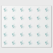 Stilisierte Blume in Aquamarin Geschenkpapier (Flach)