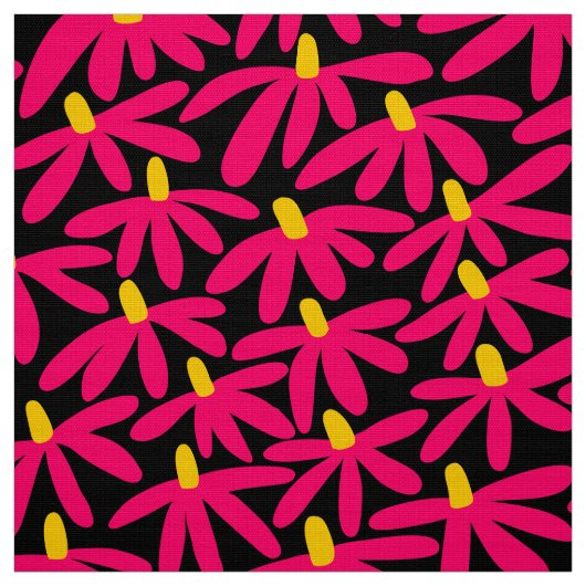 Stilisierte Blume - Krimson, Amber und Schwarz Stoff (Muster)