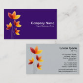 Stilisierte Blume - Lila in Weiß Visitenkarte (Vorne/Hinten)