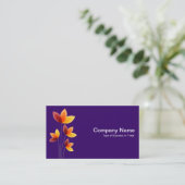 Stilisierte Blume - Lila in Weiß Visitenkarte (Stehend Vorderseite)