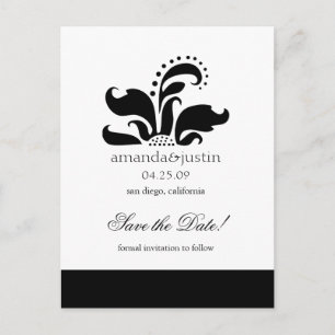 Stilisierte Blume-Logo SaveTheDates Ankündigungspostkarte
