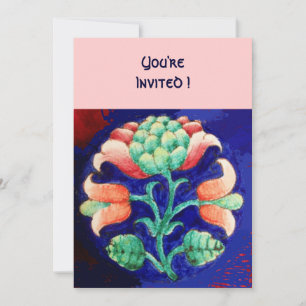 STILISIERTE BLUME/ROSA ROT GRÜN ORANGE BLAU BLUMEN EINLADUNG
