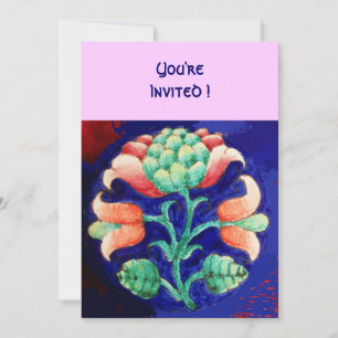 STILISIERTE BLUME/ROSA ROT GRÜN ORANGE BLAU BLUMIG EINLADUNG