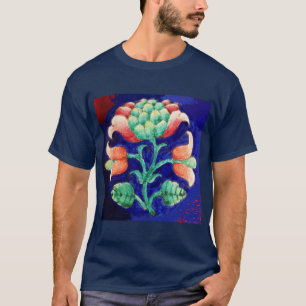 STILISIERTE BLUME/ ROT PINK GRÜN BLAU BLUMEN T-Shirt