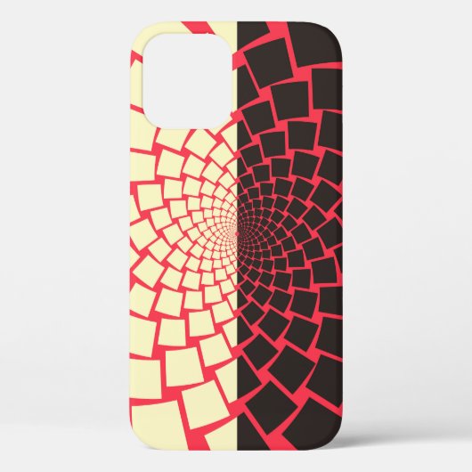 Stilisierte Blume: Schwarzes Rotes Elfenbein Case-Mate iPhone Hülle (Rückseite)