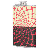 Stilisierte Blume: Schwarzes Rotes Elfenbein Flachmann (Links)