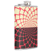 Stilisierte Blume: Schwarzes Rotes Elfenbein Flachmann (Rechts)