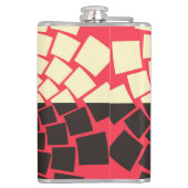 Stilisierte Blume: Schwarzes Rotes Elfenbein Flachmann (Rückseite)