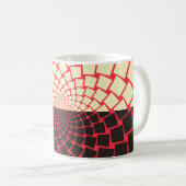 Stilisierte Blume: Schwarzes Rotes Elfenbein Kaffeetasse (VorderseiteRechts)