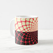 Stilisierte Blume: Schwarzes Rotes Elfenbein Kaffeetasse (Vorderseite Links)
