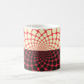 Stilisierte Blume: Schwarzes Rotes Elfenbein Kaffeetasse (Mittel)