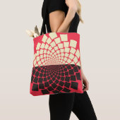 Stilisierte Blume: Schwarzes Rotes Elfenbein Tasche (Von Nahem)