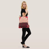 Stilisierte Blume: Schwarzes Rotes Elfenbein Tasche (Am Model)