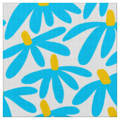 Stilisierte Blume - Sky Blue, Amber und White Stoff (Nahaufnahme)