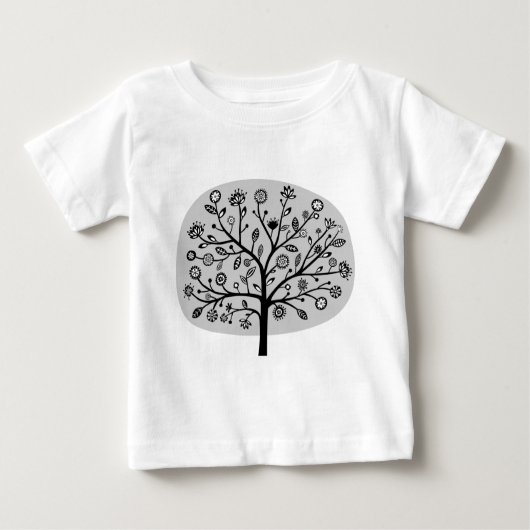 Stilisierte Blume Tree - Hellgrau Baby T-shirt (Vorderseite)