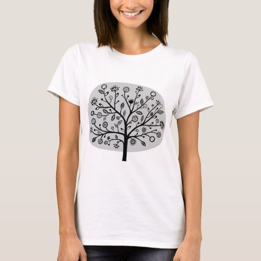 Stilisierte Blume Tree - Hellgrau T-Shirt (Vorderseite)