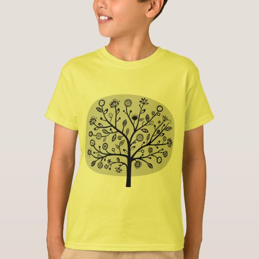 Stilisierte Blume Tree - Hellgrau T-Shirt (Vorderseite)