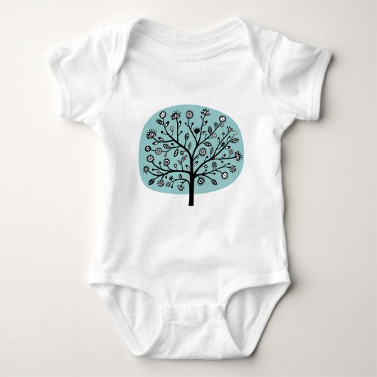 Stilisierte Blume Tree - Light Blue Green Baby Strampler (Vorderseite)