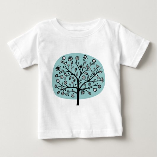 Stilisierte Blume Tree - Light Blue Green Baby T-shirt (Vorderseite)