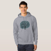 Stilisierte Blume Tree - Light Blue Green Hoodie (Vorne ganz)