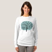 Stilisierte Blume Tree - Light Blue Green T-Shirt (Vorne ganz)