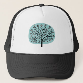 Stilisierte Blume Tree - Light Blue Green Truckerkappe