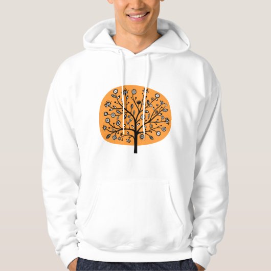 Stilisierte Blume Tree - Light Orange Hoodie (Vorderseite)