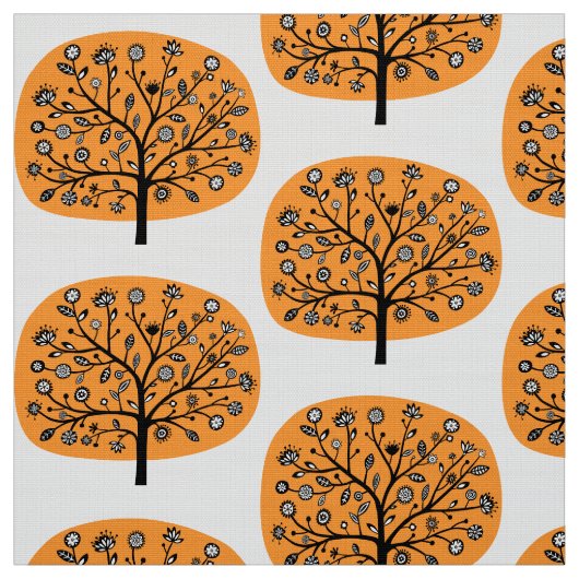 Stilisierte Blume Tree - Light Orange Stoff (Muster)