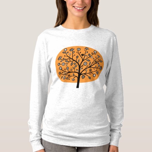 Stilisierte Blume Tree - Light Orange T-Shirt (Vorderseite)