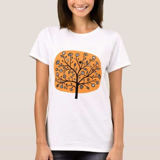 Stilisierte Blume Tree - Light Orange T-Shirt (Vorderseite)