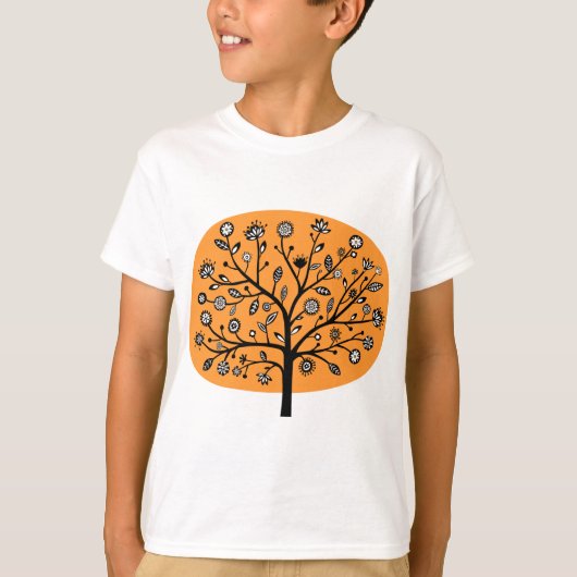 Stilisierte Blume Tree - Light Orange T-Shirt (Vorderseite)