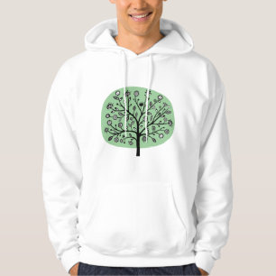 Stilisierte Blume Tree - verblasste Grün Hoodie