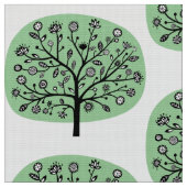 Stilisierte Blume Tree - verblasste Grün Stoff (Nahaufnahme)