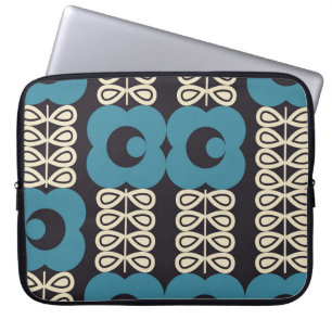 Stilisierte Blumen: Moderne Vintage-Geometrie. Laptopschutzhülle