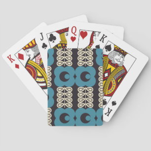 Stilisierte Blumen: Moderne Vintage-Geometrie. Spielkarten