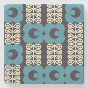 Stilisierte Blumen: Moderne Vintage-Geometrie. Steinuntersetzer