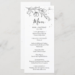 Stilisierte Blumenzweig und Tropfen des Farbmenüs Menükarte