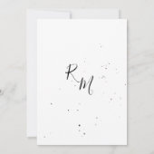 Stilisierte Blumenzweig und Tropfen Tinte Hochzeit Einladung (Rückseite)