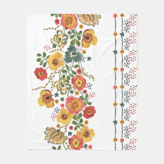 Stilisierte Blüte: Aquarell Nahtloses Design. Fleecedecke (Vorderseite)