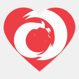 Stilisierte Buchstaben "A" Monogram Moderne Kunst Herz-Aufkleber