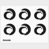 Stilisierte Buchstaben "A" Monogram Moderne Kunst Runder Aufkleber (Blatt)